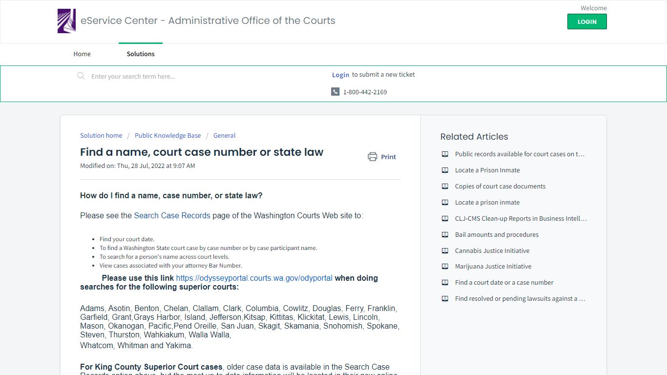 Find a name, court case number or state law : eService Center ...